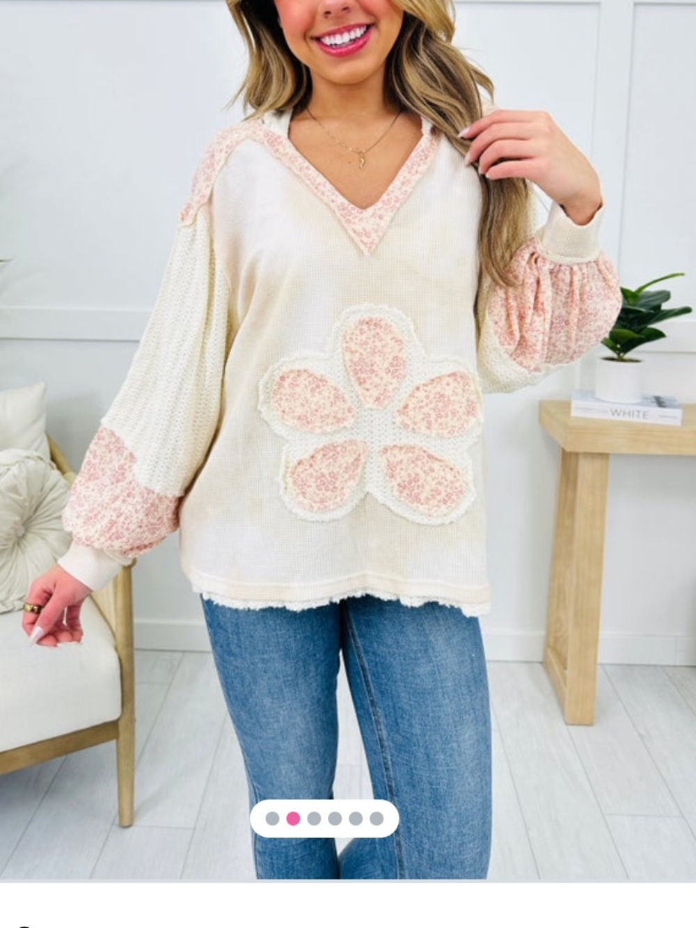 POL Be Wildflower Hoodie in Cream